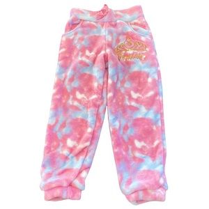Girls Luv Pink Princess Cotton Candy Fleece Lounge Sweatpants with Sequins 6X